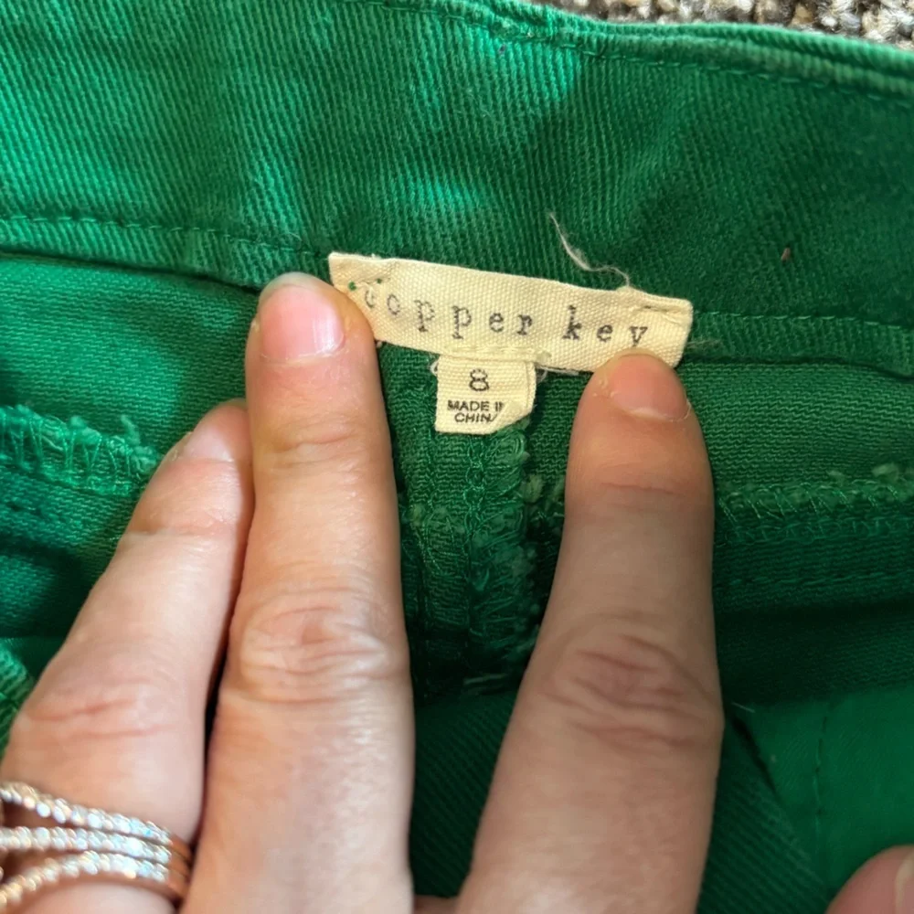 Girls Pants Copper Key Kids Wide Leg Flare Bottom Green Jeans Trendy Size 8
